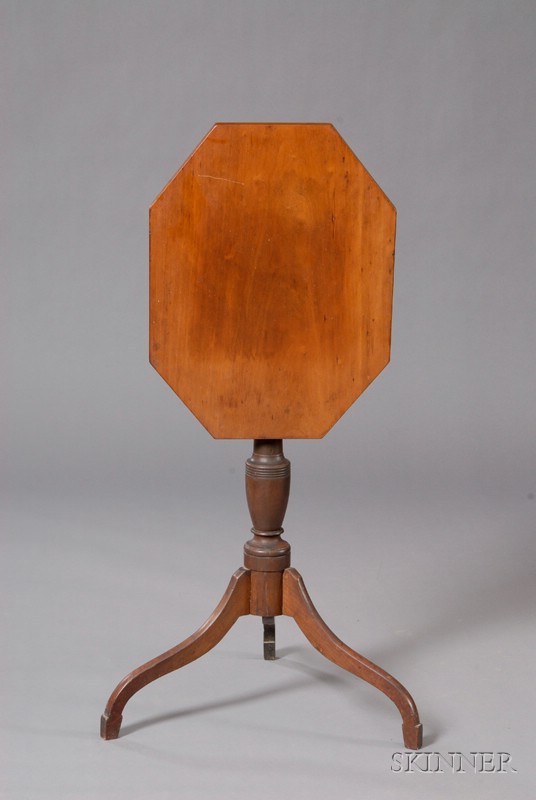 Appraisal: Federal Cherry Tilt-top Candlestand New England c - the octagonal