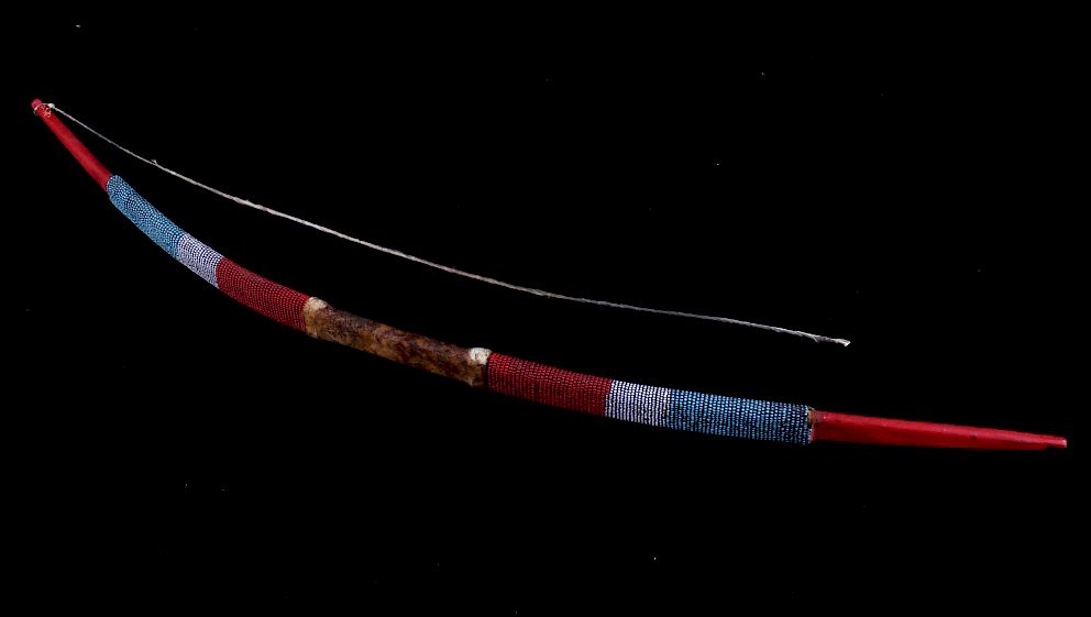 Appraisal: Sioux Beaded Child's Bow w Red Paint c - Made