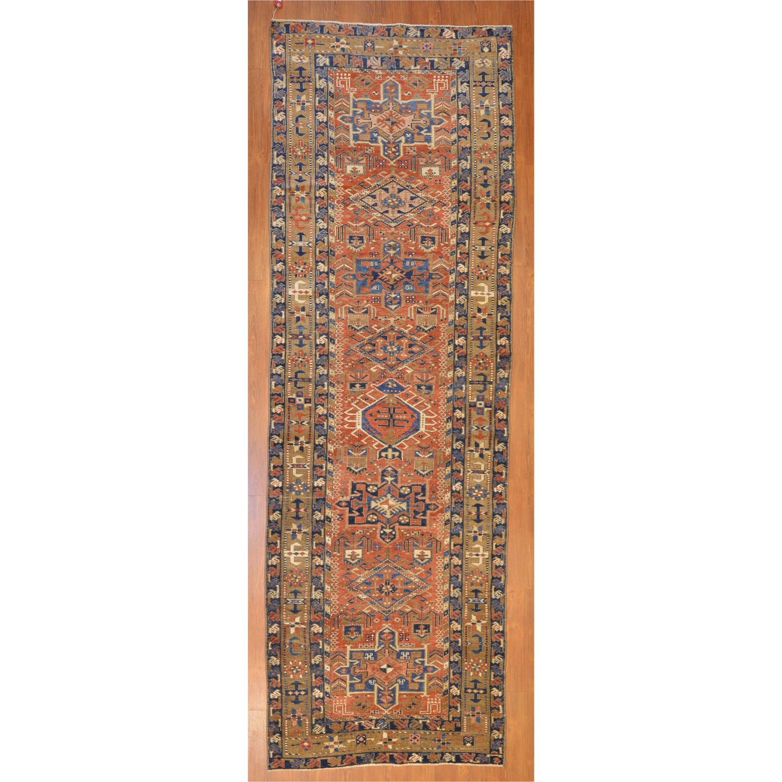 Appraisal: SEMI-ANTIQUE KARAJA RUNNER PERSIA X Second quarter- th century hand-knotted