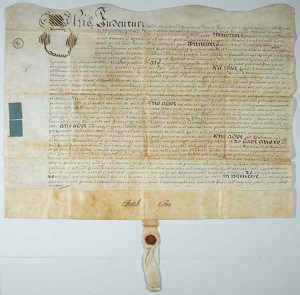 Appraisal: General Americana Gibbon Family Indentures for Land in New Jersey