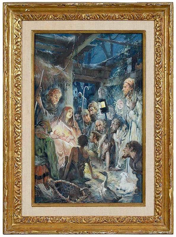 Appraisal: Everett Shinn American - The Nativity signed lower left Shinn