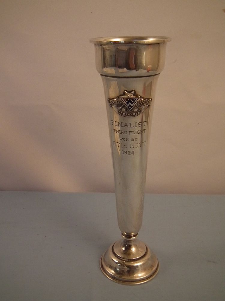 Appraisal: STERLING TROPHY Sterling silver trophy vase engraved FINALIST RD FLIGHT