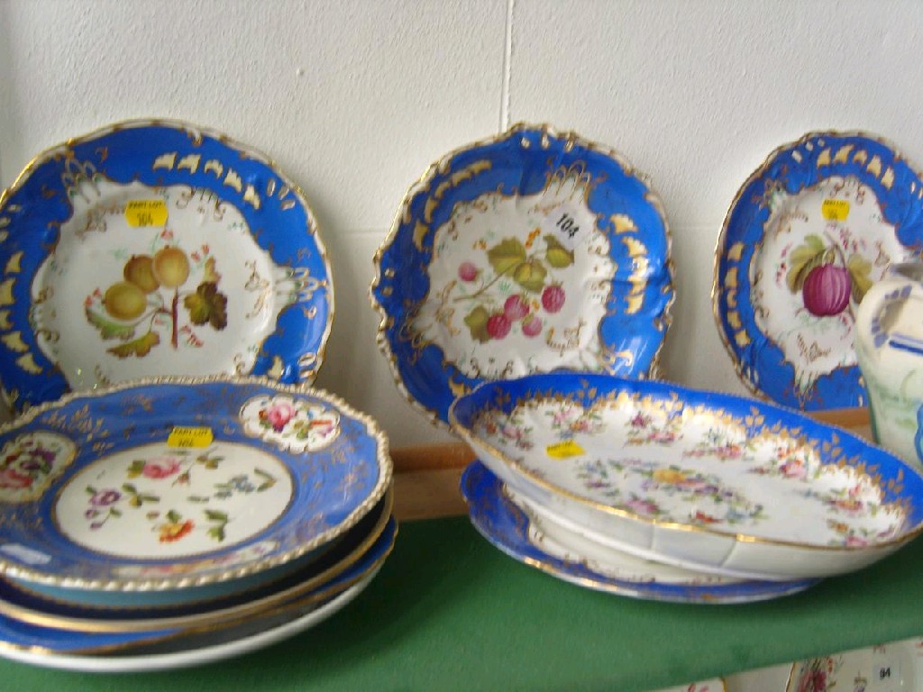 Appraisal: A collection of th century dessert wares with various painted