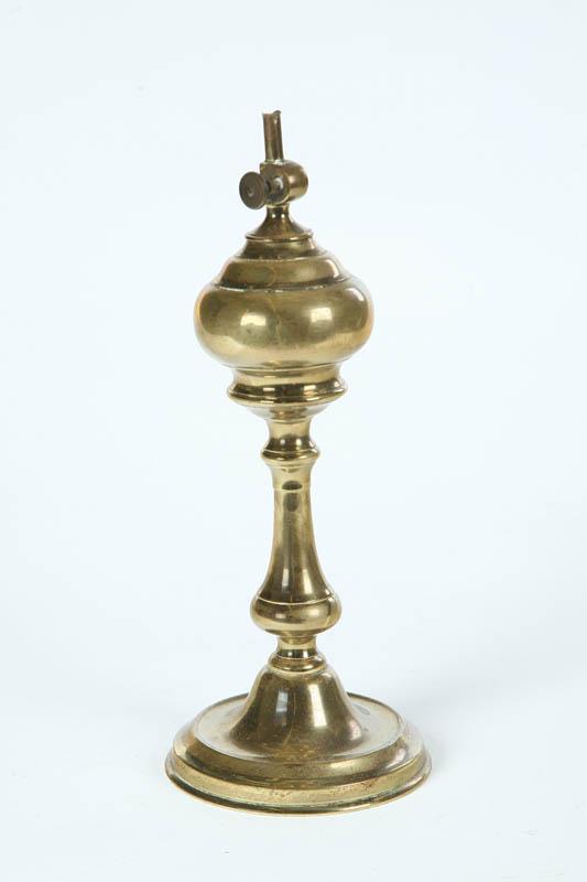 Appraisal: OIL LAMP Attributed to France mid th century All brass