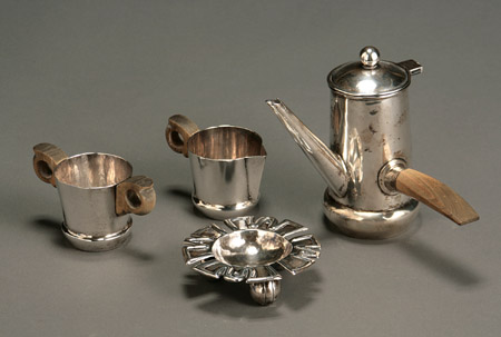 Appraisal: William Spratling Sterling Three-Piece Coffee Service Taxco Mexico - Consisting