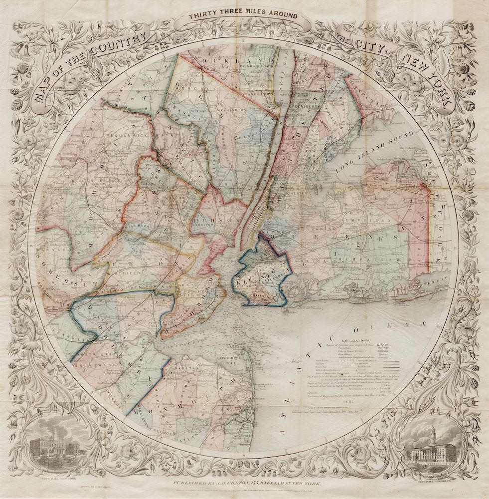 Appraisal: COLTON George Woolworth - Map of the Country Thirty Three