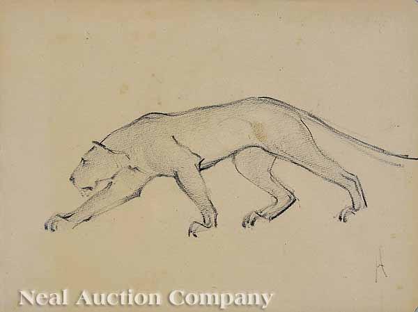 Appraisal: Walter Inglis Anderson American Mississippi - Lion charcoal on paper