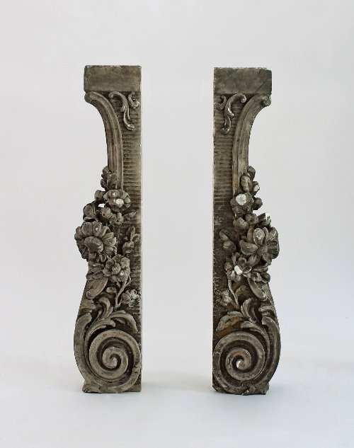 Appraisal: A pair of George III white marble chimney piece sides