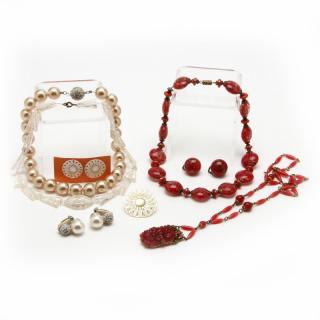 Appraisal: Three Jewelry Sets and Two Czech Necklaces a faux pearl