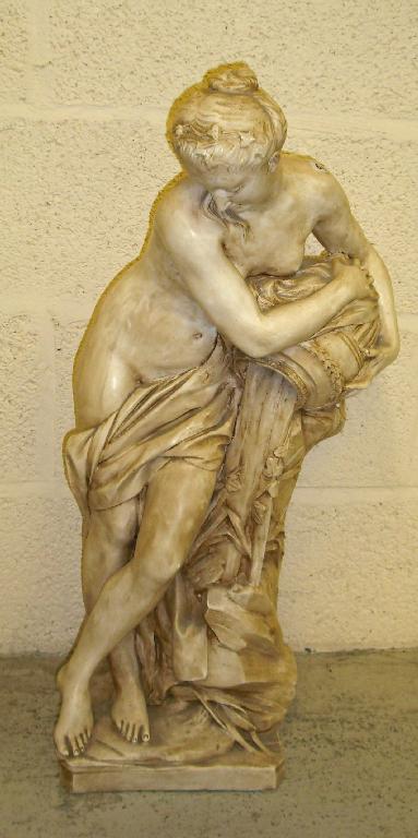 Appraisal: Classical plaster model of a semi-nude lady pouring water from