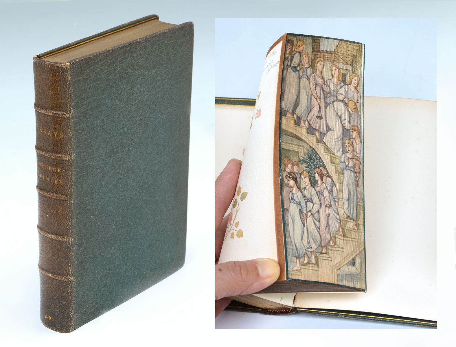 Appraisal: FORE EDGE PAINTED BOOK ''ESSAYS'' BY GEORGE BRIMLEY Provenance Third