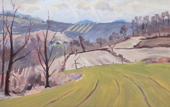 Appraisal: BASIL MARTIN English American - PENNSYLVANIA LANDSCAPE IN EARLY SPRING