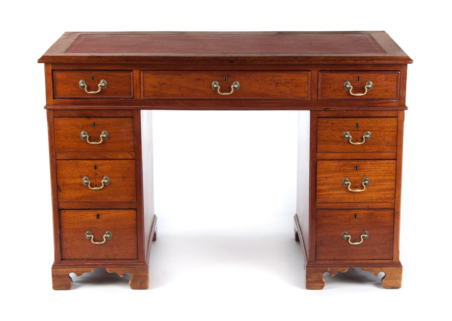 Appraisal: George IV style walnut pedestal desk th th century flat