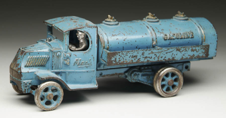 Appraisal: ARCADE MACK GASOLINE TRUCK Large blue with gold highlights Mack