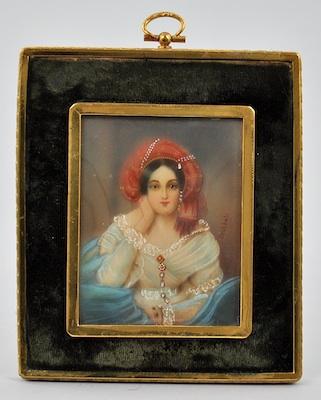 Appraisal: Signed Miniature of a Woman with Turban Signed at the