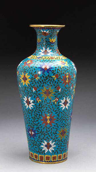 Appraisal: A cloisonn enameled metal vase Qianlong Mark Republic Period Of