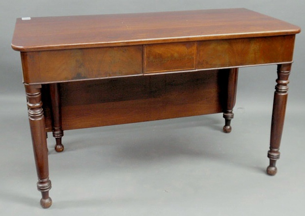 Appraisal: Sheraton mahogany drop-leaf table h x l x d single