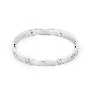 Appraisal: Cartier Love Diamond k White Gold Bangle Cartier Love Diamond