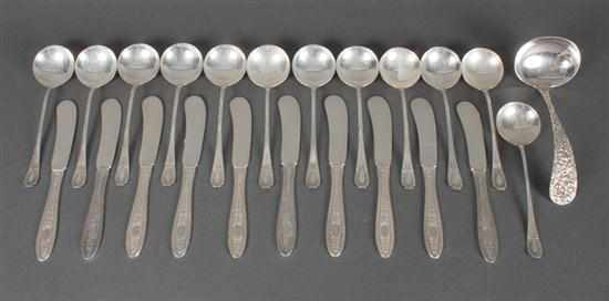 Appraisal: Twenty-three pieces of American sterling silver flatware by various makers