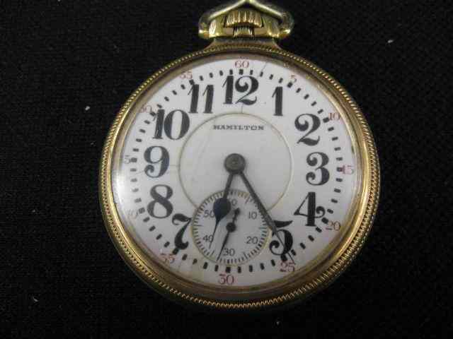 Appraisal: Hamilton Railroad Pocketwatch jewel model gold filled Keystone case working