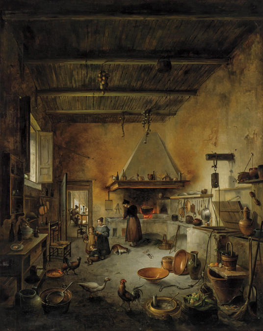 Appraisal: VINCENZO ABATTI attributed Italian - The Kitchen oil on canvas