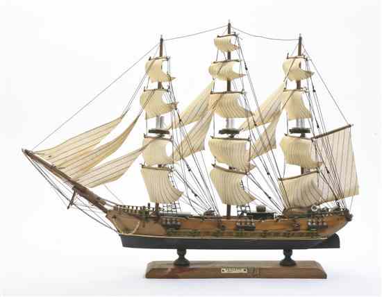 Appraisal: A Model of a Three Masted Ship Fragata Width inches