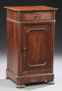 Appraisal: French Louis Philippe Style Carved Walnut Nightsta French Louis Philippe