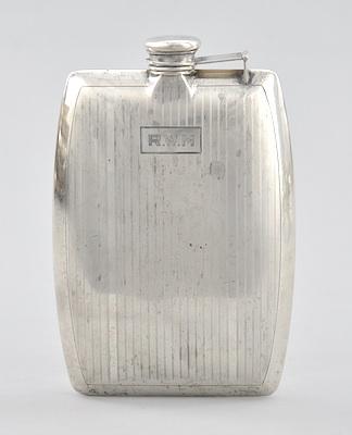 Appraisal: A Sterling Silver Flask Marked by International Sterling the pillow