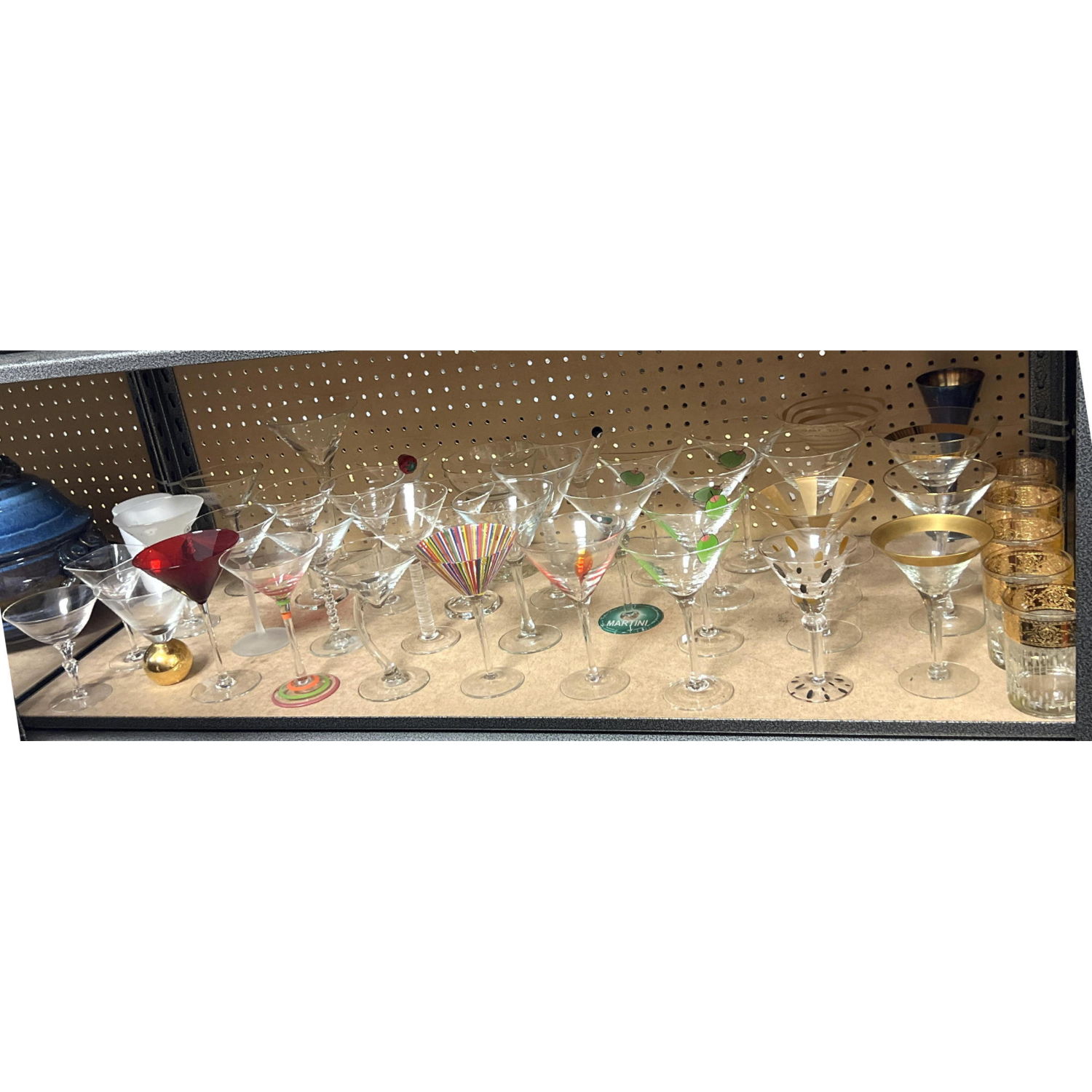 Appraisal: Martini Glasses and Tumblers Dimensions H inches W inches D