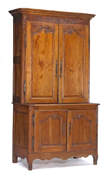 Appraisal: A Louis XVI walnut buffet deux corps fourth quarter th