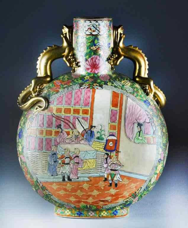 Appraisal: Large Chinese Republic Period Famille Rose PorcelaHaving overall enamelled floral