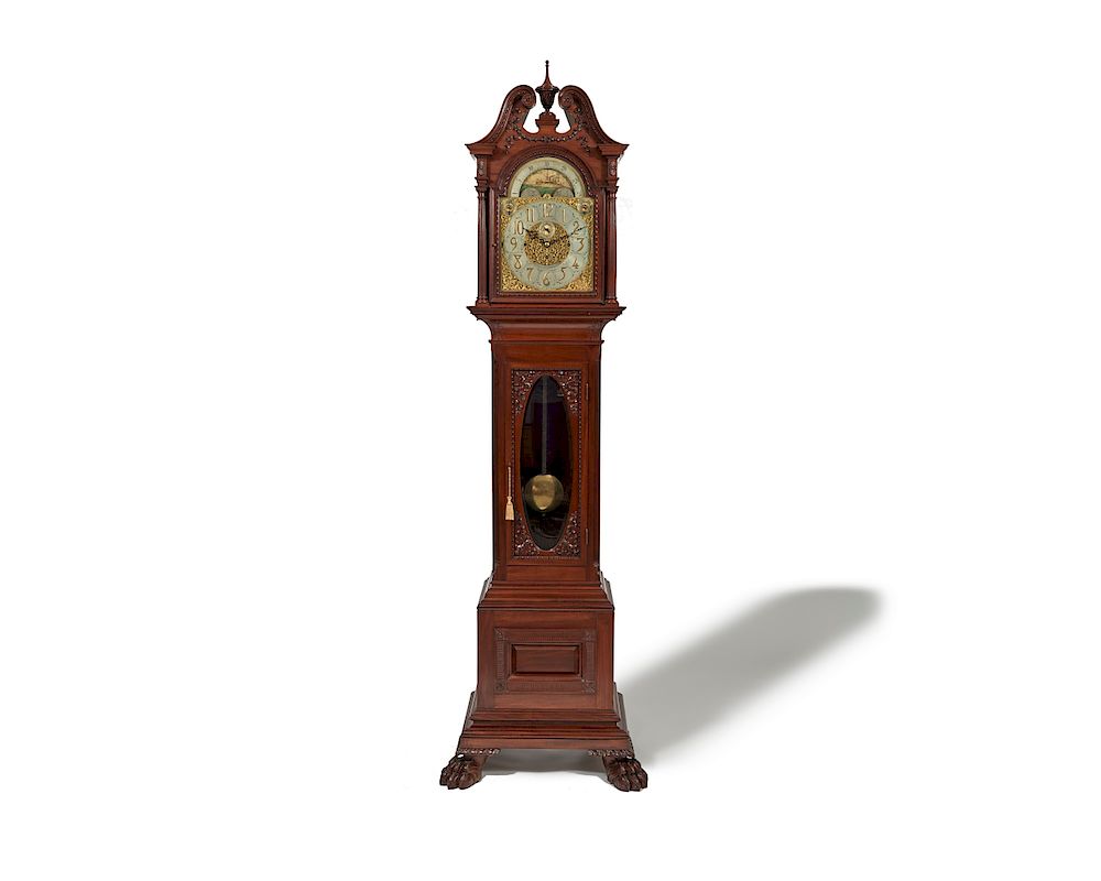 Appraisal: BIGELOW KENNARD CO Chippendale Style Carved Mahogany Tall Case Clock