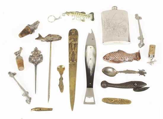 Appraisal: A quantity of piscine related metal implements mostly early th