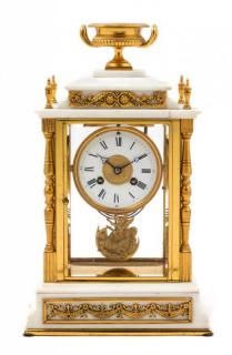 Appraisal: A French Gilt Bronze Mounted Marble Regulator Clock Height inches