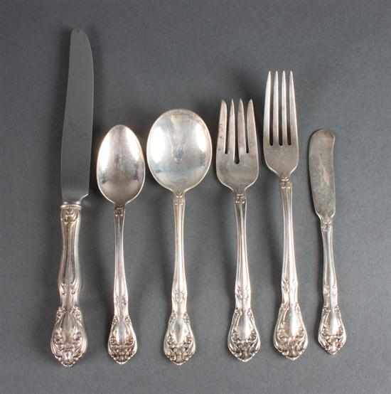 Appraisal: Alvin sterling silver -piece partial flatware set in the ''Chateau