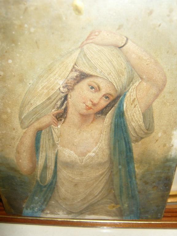 Appraisal: A small th century oil painting on brass panel showing