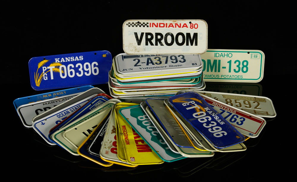 Appraisal: - Bicycle License Plates Lot of approximately sixty-five bicycle license