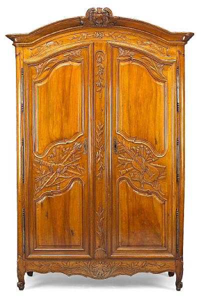 Appraisal: A Louis XV XVI walnut armoire last quarter th century