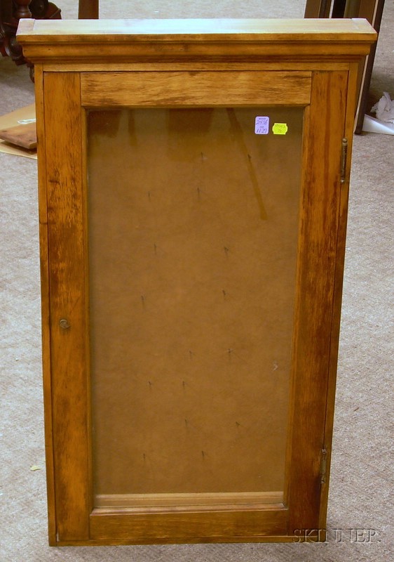 Appraisal: Glazed Oak Wall Display Case x in adapted to display