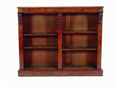 Appraisal: A Victorian mahogany open bookcase divided with adjustable shelves the