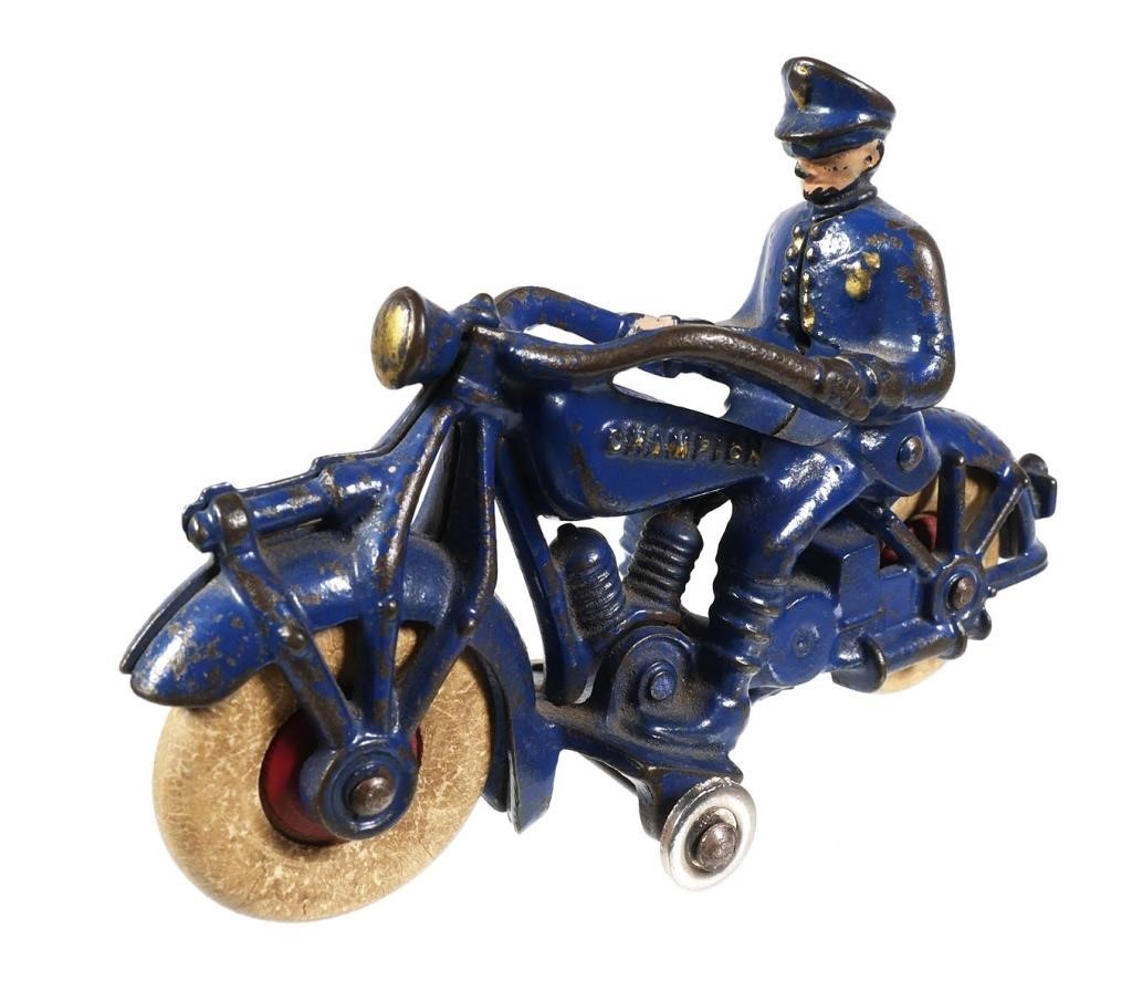 Appraisal: Champion cast iron Harley Davidson police motorcycle with policeman or