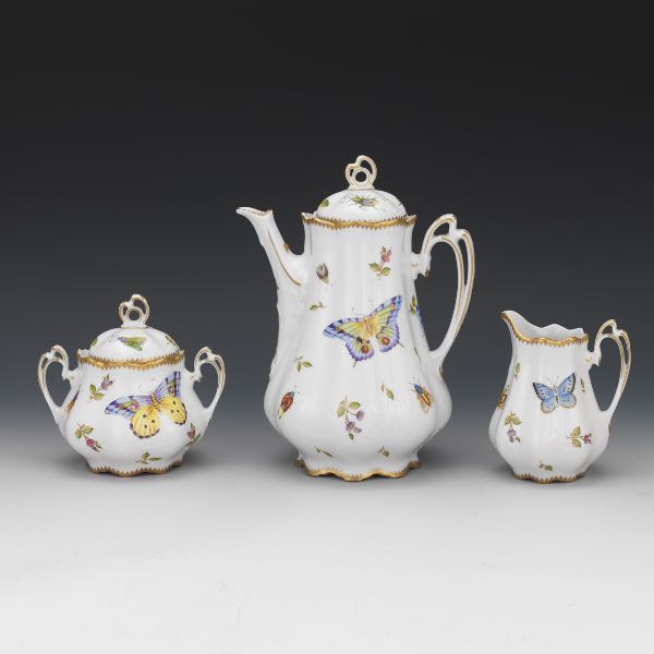 Appraisal: Anna Weatherley Designs Hungarian Tea Set Three piece hand painted