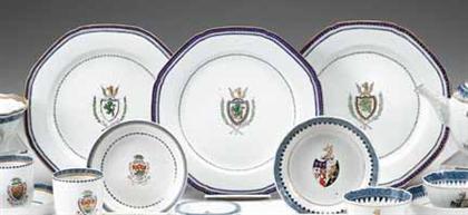 Appraisal: Set of three Chinese export porcelain Elian Morgan armorial plates