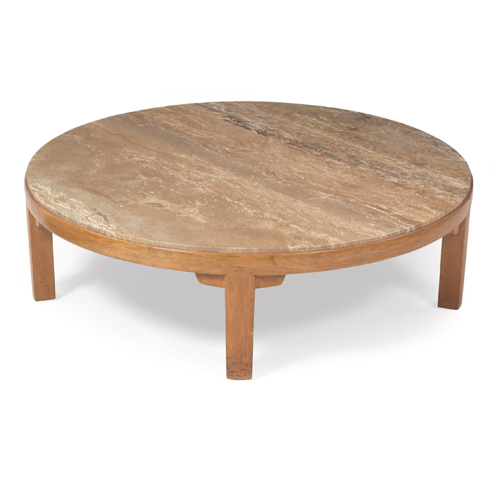 Appraisal: Edward Wormley coffee table by Dunbar c travertine marble top