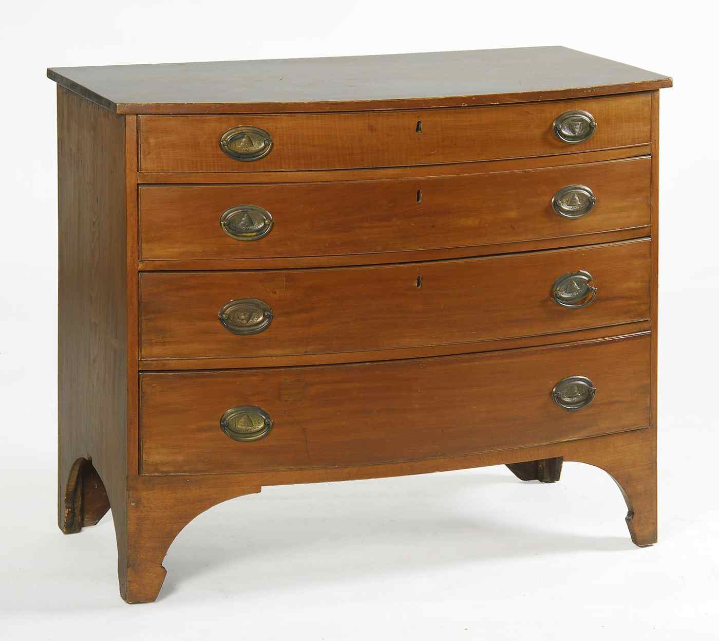 Appraisal: ANTIQUE AMERICAN HEPPLEWHITE BOWFRONT CHEST-OF-DRAWERSCirca Attributed to Abiel White In