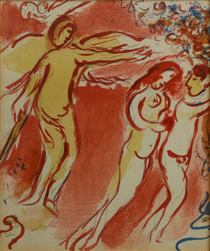 Appraisal: CHAGALL Marc Russian - ''Adam Eve'' Lithograph '' x ''