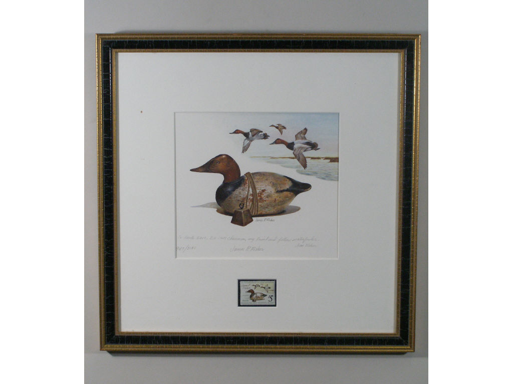 Appraisal: Federal Duck Stamp Print Stamp by J Fisher offset lithography