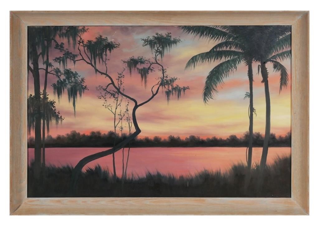 Appraisal: LORENZ GRIFFITH FLORIDA SUNSET O BOil on board painting of