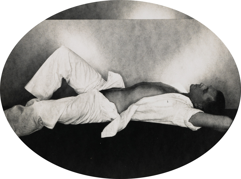 Appraisal: GEORGE PLATT LYNES - Male Nude in Cartouche Silver print