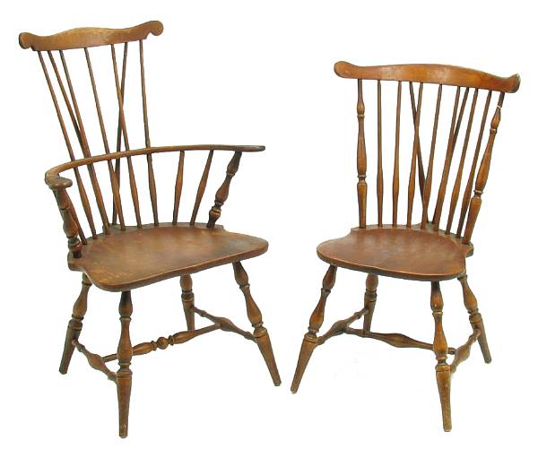 Appraisal: A set of seven Windsor chairs height in width in